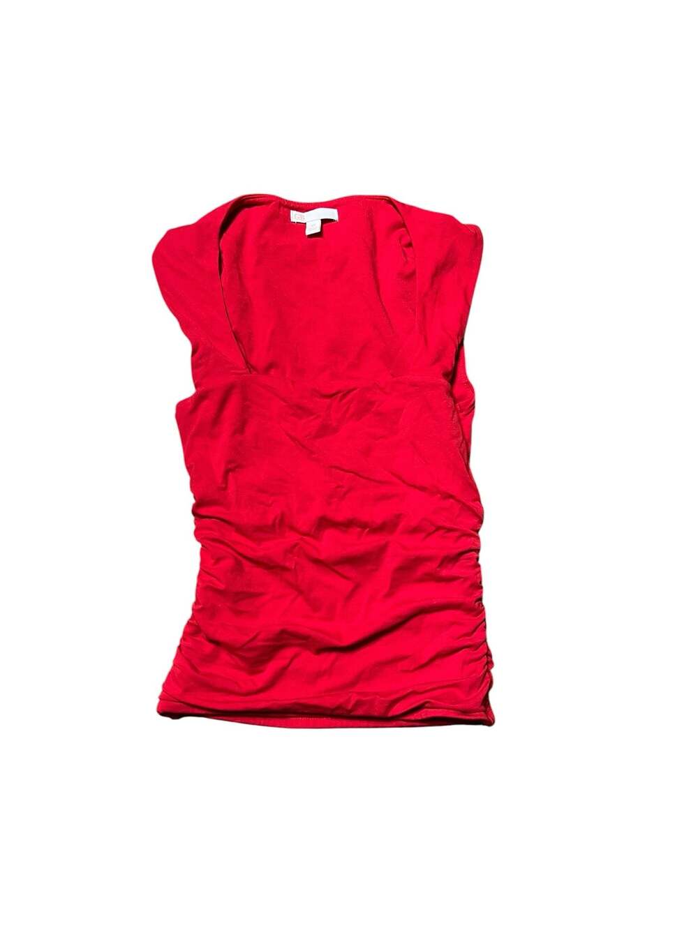 GB Red Ruched Sleeveless Top